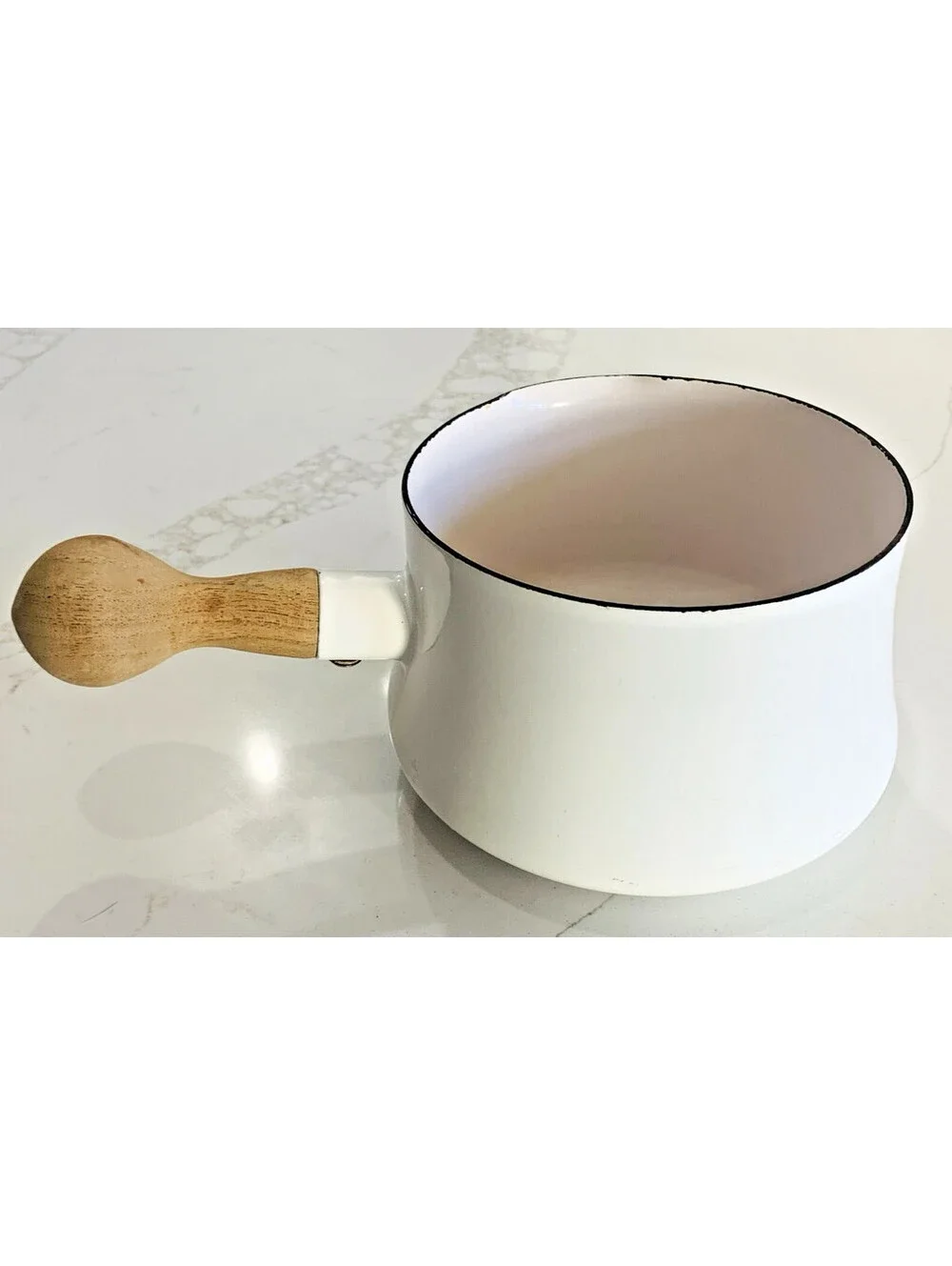 Dansk Mid Mod Vintage Kobenstyle White Butter Warmer Saucepan Teak France Large